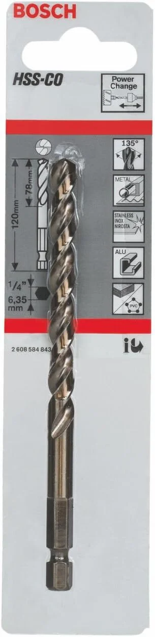 مته راهنما HSS-Co بوش 2608584843 برای گردبر 120 میلی متر