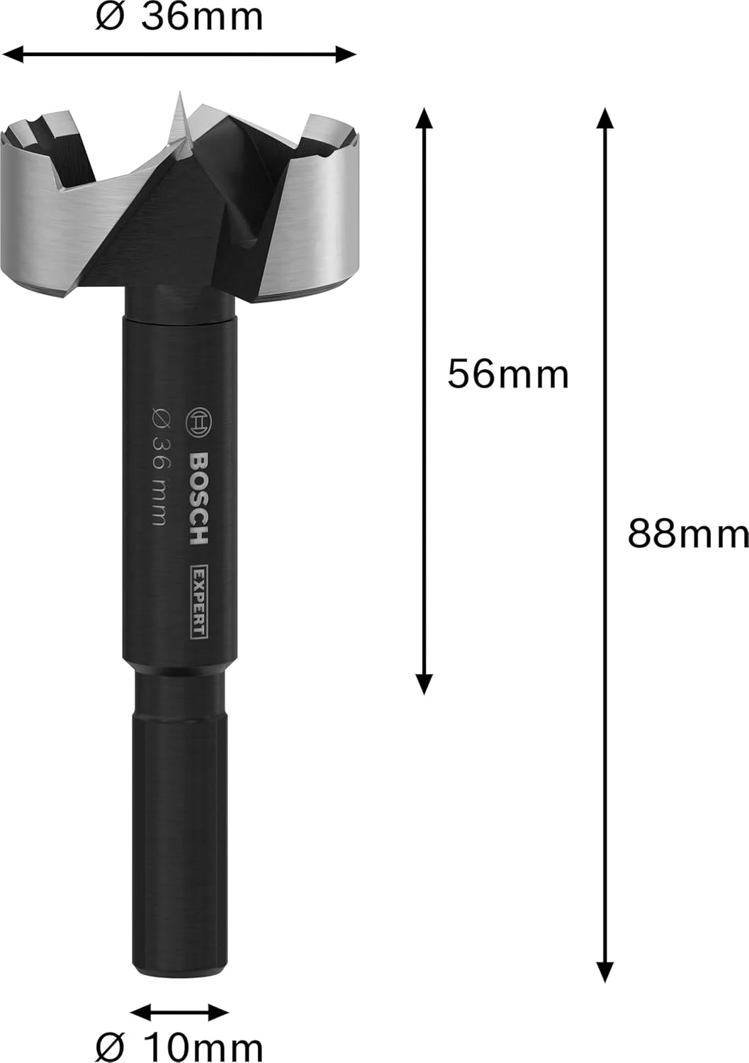 مته خزینه چوب بوش مدل Expert، مناسب چوب نرم و سخت، قطر 36 میلی متر، لوازم جانبی حرفه ای دریل و پیچ گوشتی
