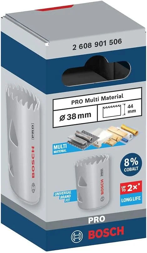 Bosch 1 x PRO اره گردبر چند منظوره (برای چوب نرم، دیوار خشک، قطر 38 میلی متر، لوازم جانبی حرفه ای دریل/پیچ گوشتی)