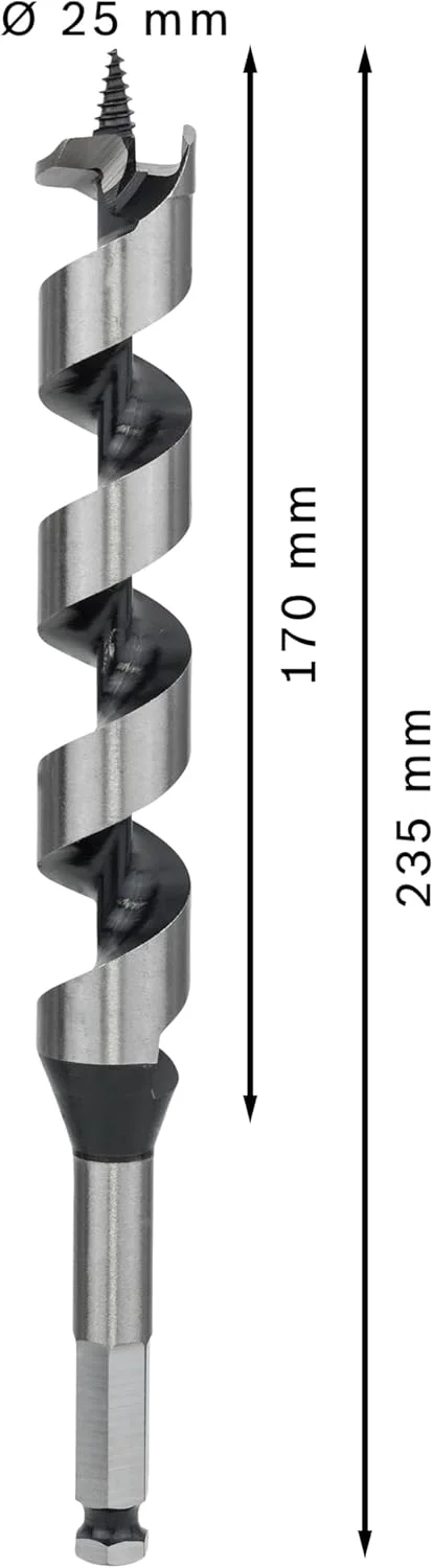 مته چوب بر یک عددی بوش PRO (مناسب چوب نرم و سخت، قطر 25 میلی متر، لوازم جانبی حرفه ای دریل/پیچ گوشتی های چرخشی)