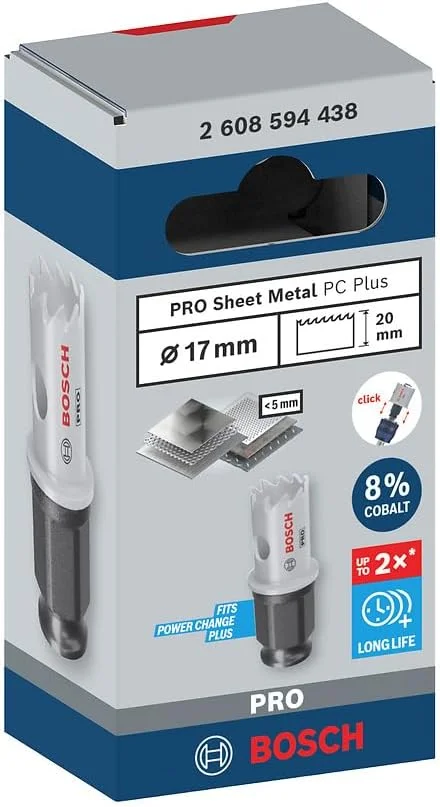 مته گردبر Power Change Plus بوش مخصوص ورق فلز (برای ورق استیل، ورق فولادی، قطر 17 میلی متر، لوازم جانبی حرفه ای دریل/پیچ گوشتی) مته گردبر Power Change Plus بوش مخصوص ورق فلز (برای ورق استیل، ورق فولادی، قطر 17 میلی متر، لوازم جانبی حرفه ای دریل/پیچ گوشتی)