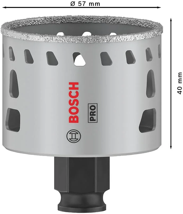 مته گردبر الماسه سرامیک بُش مدل Power Change Plus، مناسب برای سرامیک سخت و نرم، قطر 57 میلیمتر، لوازم جانبی حرفهای دریل/پیچگوشتی مته گردبر الماسه سرامیک بُش مدل Power Change Plus، مناسب برای سرامیک سخت و نرم، قطر 57 میلیمتر، لوازم جانبی حرفهای دریل/پیچگوشتی