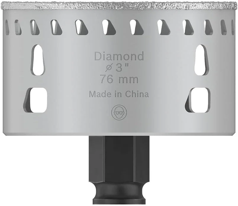 مته گردبر الماسه Bosch سری PRO Tile Power Change Plus (مناسب برای کاشی سخت و نرم، قطر 76 میلی متر، لوازم جانبی حرفه ای دریل/پیچ گوشتی) مته گردبر الماسه Bosch سری PRO Tile Power Change Plus (مناسب برای کاشی سخت و نرم، قطر 76 میلی متر، لوازم جانبی حرفه ای دریل/پیچ گوشتی)