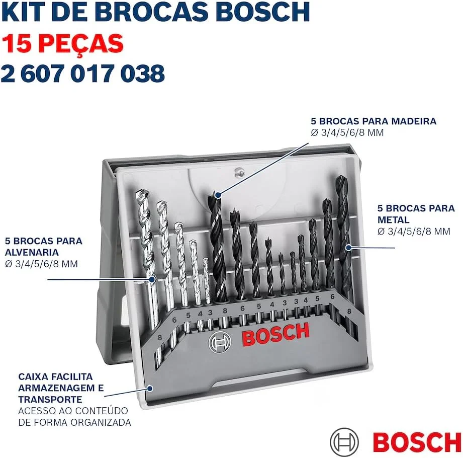 مجموعه مته 15 عددی بوش مدل ''x-Pro Line'' 2607017038 مجموعه مته 15 عددی بوش مدل ''x-Pro Line'' 2607017038