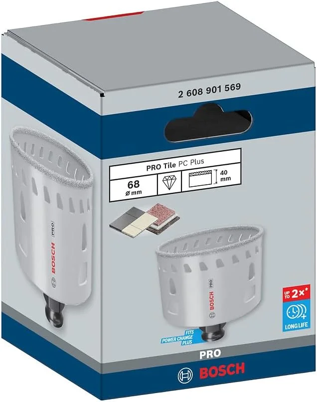 مته گردبر الماسه سرامیک بُش مدل Power Change Plus (مناسب برای سرامیک سخت و نرم، قطر 68 میلیمتر، لوازم جانبی حرفهای دریل/پیچ گوشتی) مته گردبر الماسه سرامیک بُش مدل Power Change Plus (مناسب برای سرامیک سخت و نرم، قطر 68 میلیمتر، لوازم جانبی حرفهای دریل/پیچ گوشتی)