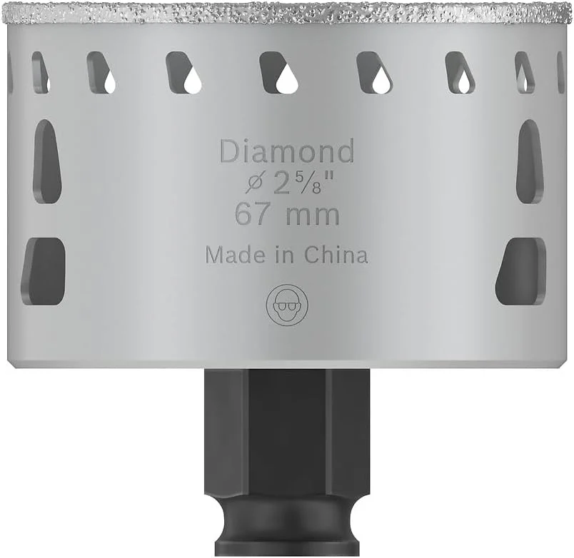 مته گردبر الماسه سرامیک بُش مدل Power Change Plus، مناسب برای سرامیک سخت و نرم، قطر 67 میلیمتر، لوازم جانبی حرفه ای دریل/پیچ گوشتی مته گردبر الماسه سرامیک بُش مدل Power Change Plus، مناسب برای سرامیک سخت و نرم، قطر 67 میلیمتر، لوازم جانبی حرفه ای دریل/پیچ گوشتی