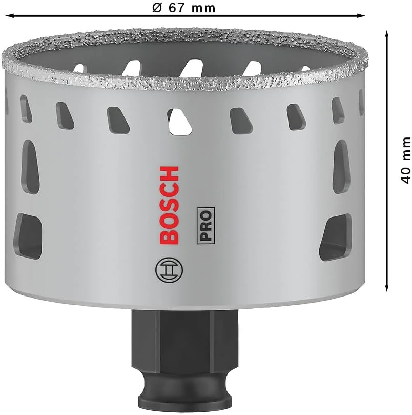 مته گردبر الماسه سرامیک بُش مدل Power Change Plus، مناسب برای سرامیک سخت و نرم، قطر 67 میلیمتر، لوازم جانبی حرفه ای دریل/پیچ گوشتی مته گردبر الماسه سرامیک بُش مدل Power Change Plus، مناسب برای سرامیک سخت و نرم، قطر 67 میلیمتر، لوازم جانبی حرفه ای دریل/پیچ گوشتی