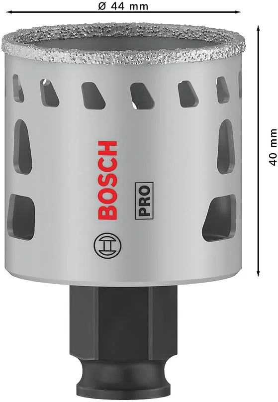 مته گردبر سرامیک بوش مدل Power Change Plus، مناسب برای سرامیک سخت و نرم، قطر 44 میلی متر، لوازم جانبی حرفه ای دریل/پیچ گوشتی، دریل چکشی/پیچ گوشتی