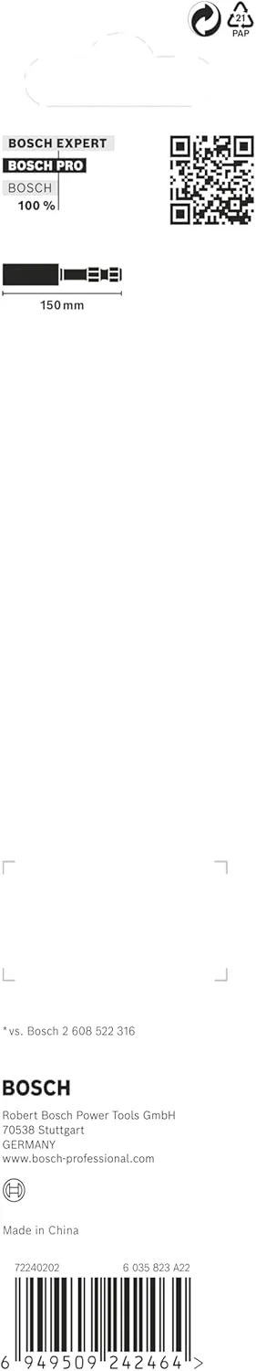 نگهدارنده مته استاندارد بوش Pro Impact (249 x 66 میلی متر، لوازم جانبی حرفه ای پیچ گوشتی، پیچ گوشتی)