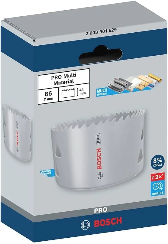 Bosch 1 x PRO اره گردبر چند منظوره (برای چوب نرم، دیوار خشک، قطر 86 میلی متر، لوازم جانبی حرفه ای دریل/پیچ گوشتی) Bosch 1 x PRO اره گردبر چند منظوره (برای چوب نرم، دیوار خشک، قطر 86 میلی متر، لوازم جانبی حرفه ای دریل/پیچ گوشتی)