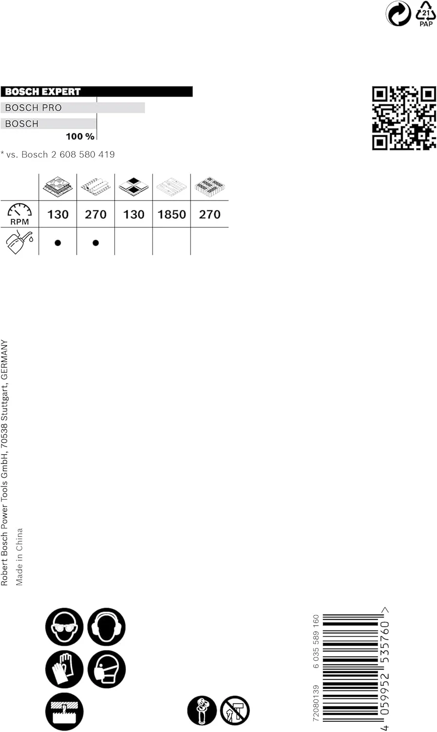 اره گردبر بوش پروفشنال Expert مناسب برای مواد سخت (برای چوب و فلز، قطر 64 میلی متر، لوازم جانبی دریل چکشی چرخشی)