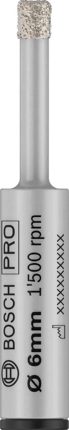 مته سرامیک خشک بوش مدل PRO Ceramic، ساق استوانه ای (مناسب برای کاشی و سرامیک سخت، قطر 6 میلی متر، لوازم جانبی حرفه ای)