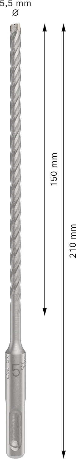 مته بتن کن بوش مدل SDS-PLUS-5X سایز 5.5x150x210