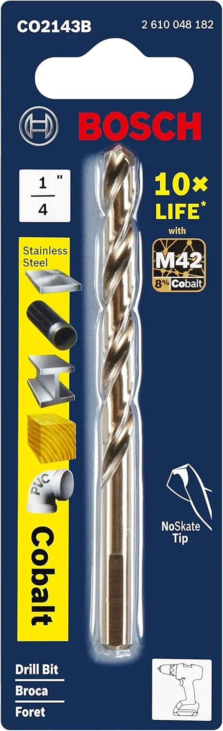 مته کبالت M42 بوش مدل CO2143B با سایز 1/4 اینچ در 4 اینچ مته کبالت M42 بوش مدل CO2143B با سایز 1/4 اینچ در 4 اینچ