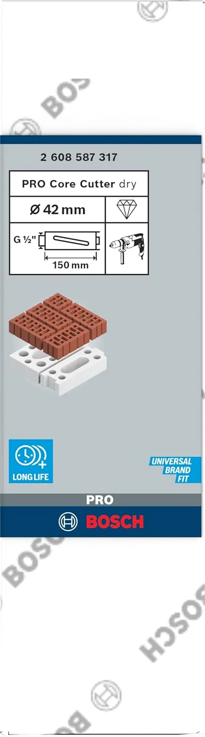 مته الماسه خشک کرگیری بوش 2608587317 G 1/2 اینچ 42/150/7 میلی متر با 3 سگمنت مته الماسه خشک کرگیری بوش 2608587317 G 1/2 اینچ 42/150/7 میلی متر با 3 سگمنت