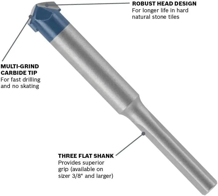 مته کاشی سنگ طبیعی بوش مدل NS100 سایز 1/8 مته کاشی سنگ طبیعی بوش مدل NS100 سایز 1/8