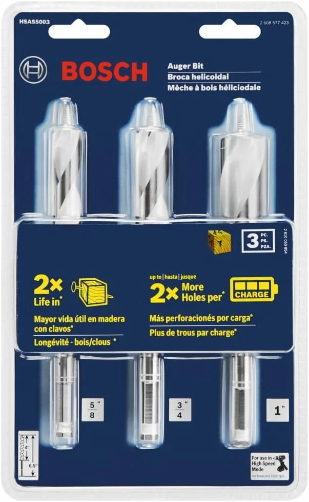 مجموعه مته مارپیچی 3 عددی بوش مدل HSAS5003 با سرعت بالا، سایز 6-1/2 اینچ مجموعه مته مارپیچی 3 عددی بوش مدل HSAS5003 با سرعت بالا، سایز 6-1/2 اینچ