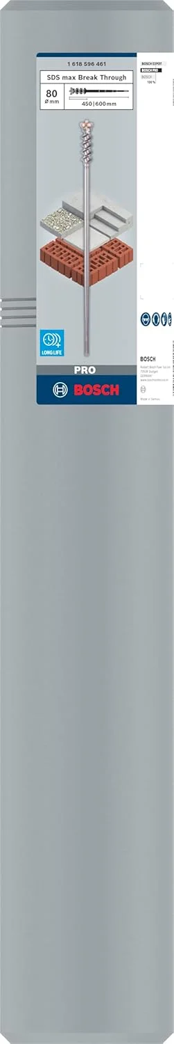 قلم نوک تیز SDS-Max-9 بوش پروفشنال 1618596461، 80x450x600 میلی متر