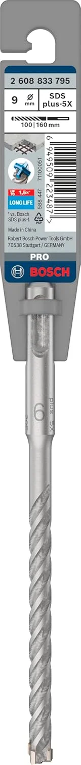 مته فلزی Sds Plus-5 X: 9 X 100 X 160 (5) مناسب برای بنایی، بتن و بتن مسلح مته فلزی Sds Plus-5 X: 9 X 100 X 160 (5) مناسب برای بنایی، بتن و بتن مسلح