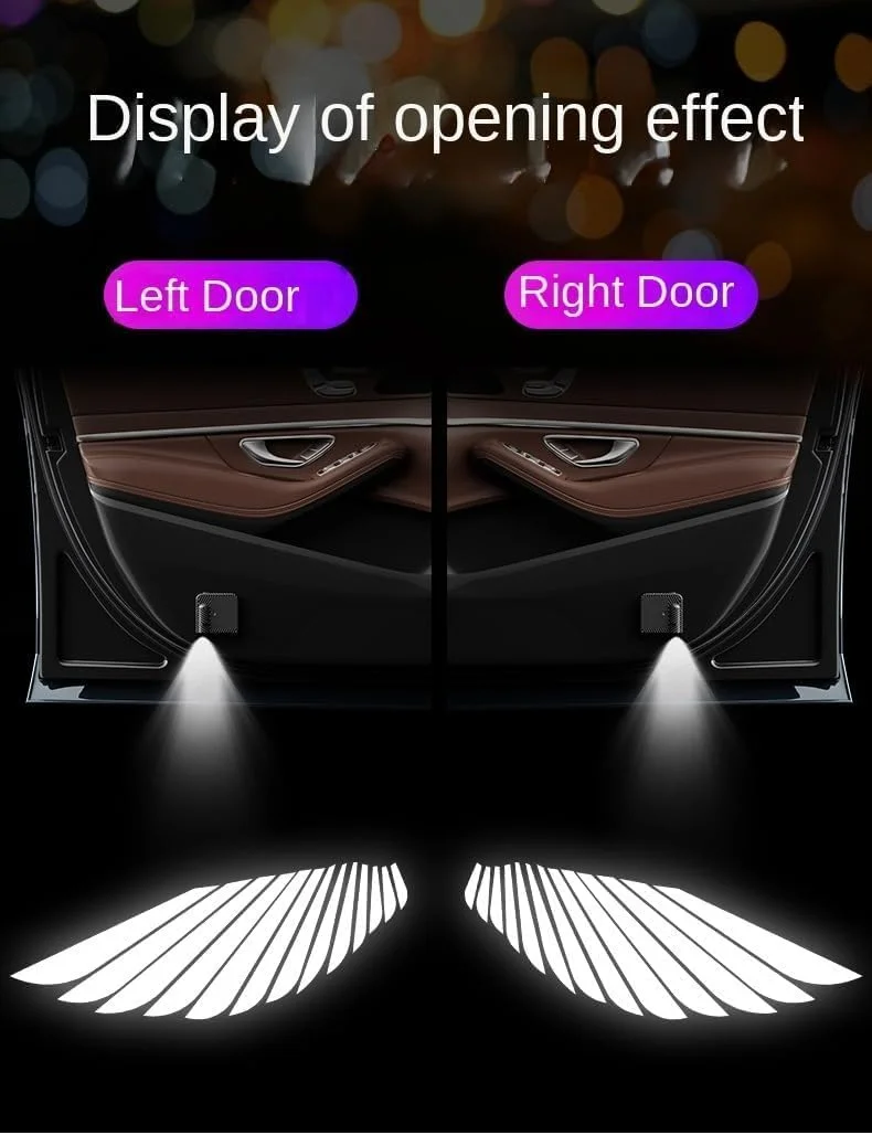 پروژکتور لوگو درب خودرو LED بال فرشته ای، چراغ درب خودرو LED شبح سایه ای، بدون نیاز به سوراخ کاری، XMH_1 پروژکتور لوگو درب خودرو LED بال فرشته ای، چراغ درب خودرو LED شبح سایه ای، بدون نیاز به سوراخ کاری، XMH_1