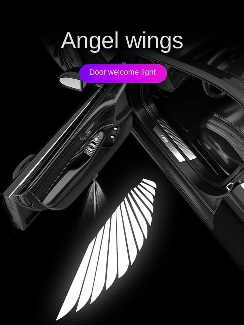 پروژکتور لوگو درب خودرو LED بال فرشته ای، چراغ درب خودرو LED شبح سایه ای، بدون نیاز به سوراخ کاری، XMH_1 پروژکتور لوگو درب خودرو LED بال فرشته ای، چراغ درب خودرو LED شبح سایه ای، بدون نیاز به سوراخ کاری، XMH_1