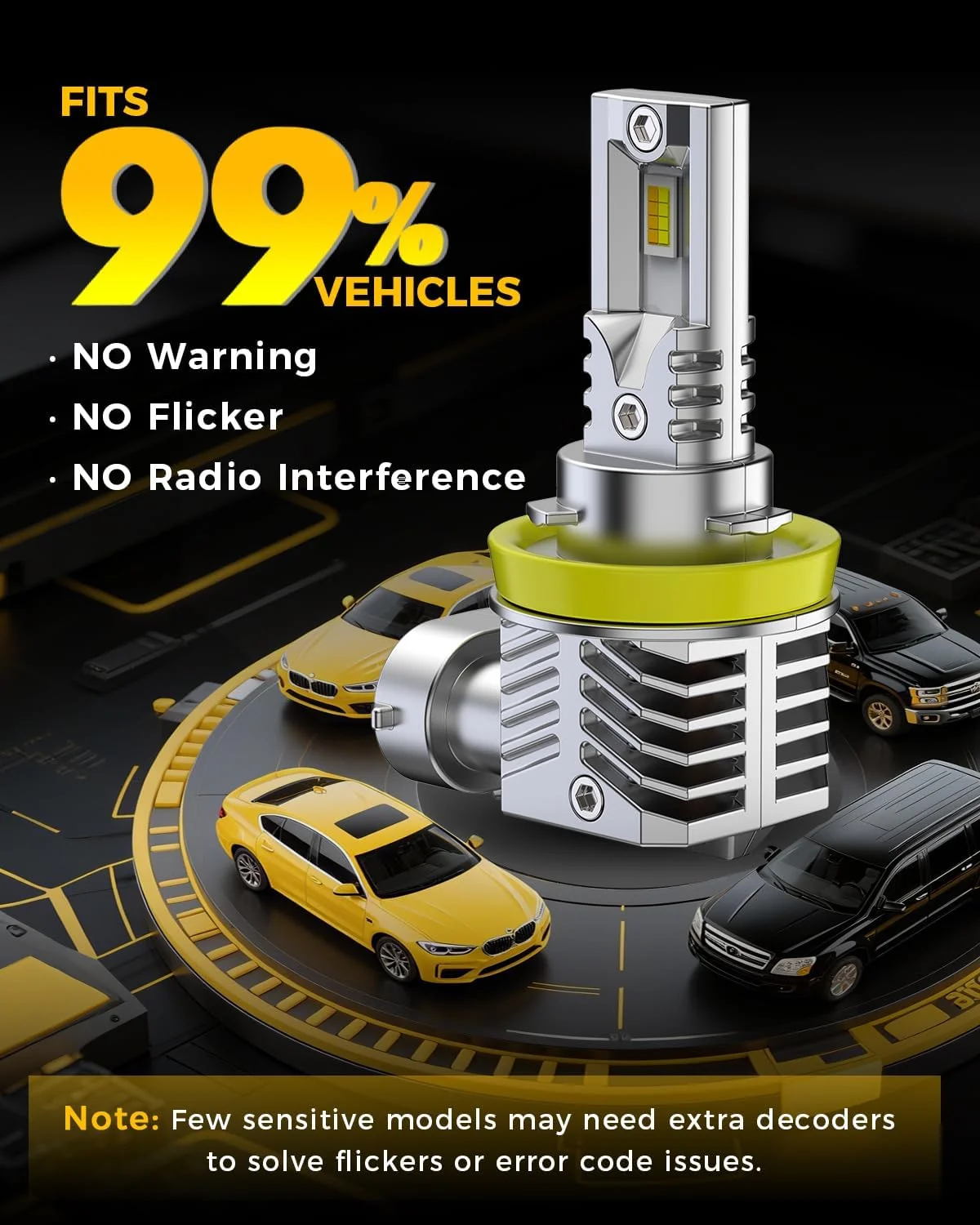 چراغ مه شکن ال ای دی BMT xms H8 H11 H16، تغییر رنگ بین سفید 6500K و زرد کهربایی 3000K، چراغ های رانندگی دو رنگ سفید و زرد، بسته 2 عددی