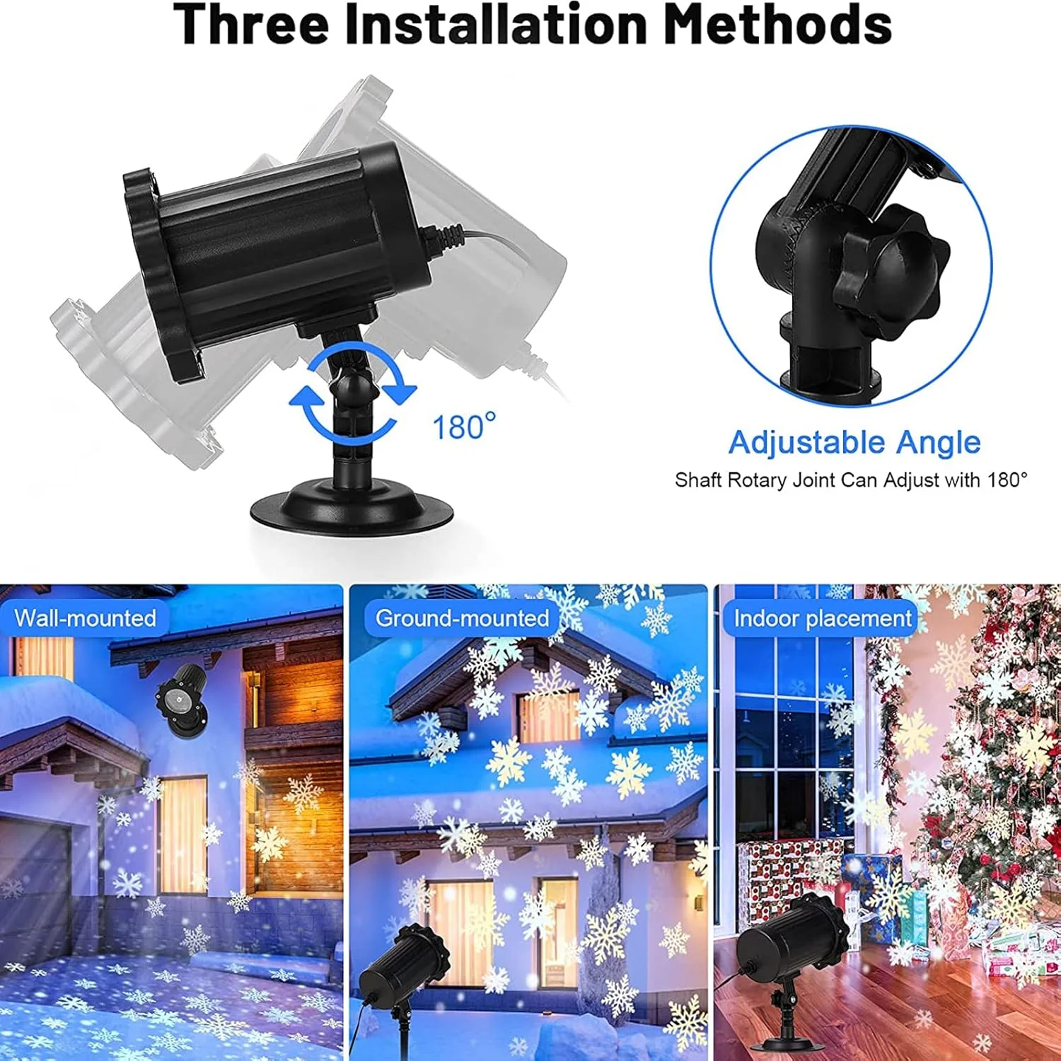 چراغ های پروژکتور کریسمس، چراغ های ال ای دی تزئینی کریسمس پروژکتور دانه برف، کولاک متحرک چرخشی با تایمر از راه دور، ضد آب داخلی/خارجی برای تزئین باغ کریسمس (02) چراغ های پروژکتور کریسمس، چراغ های ال ای دی تزئینی کریسمس پروژکتور دانه برف، کولاک متحرک چرخشی با تایمر از راه دور، ضد آب داخلی/خارجی برای تزئین باغ کریسمس (02)