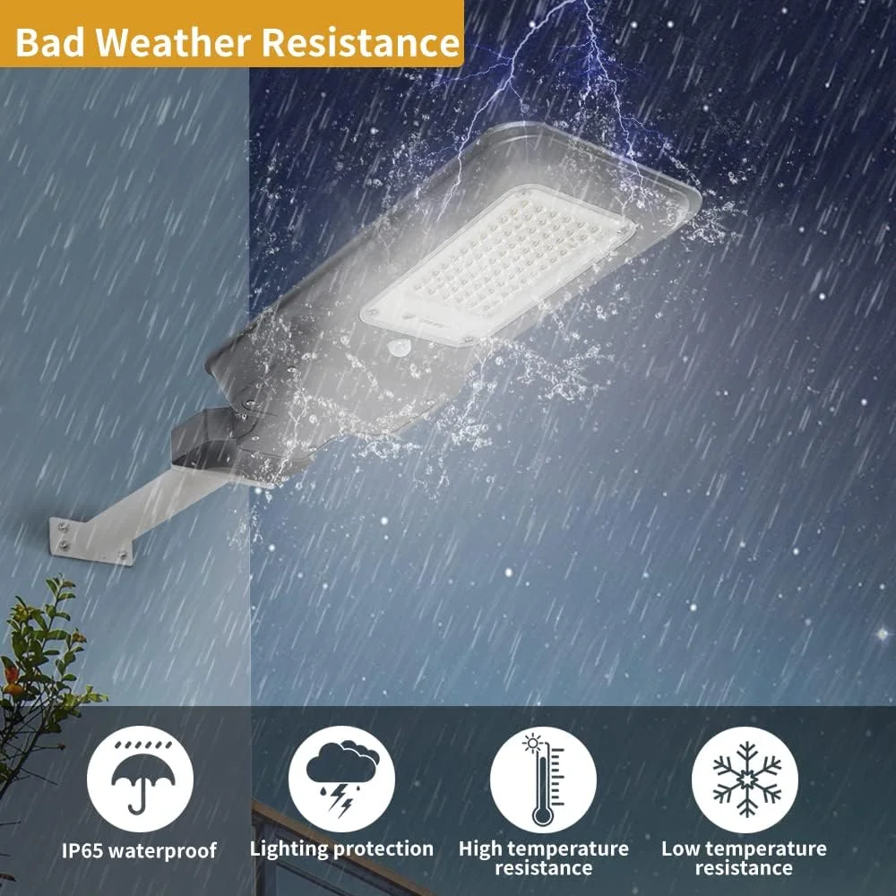 چراغ خیابانی خورشیدی 400 وات BAIAN، چراغ های LED خورشیدی از غروب تا سحر با سنسور حرکتی و کنترل از راه دور برای پارکینگ، حیاط، استادیوم، گاراژ چراغ خیابانی خورشیدی 400 وات BAIAN، چراغ های LED خورشیدی از غروب تا سحر با سنسور حرکتی و کنترل از راه دور برای پارکینگ، حیاط، استادیوم، گاراژ