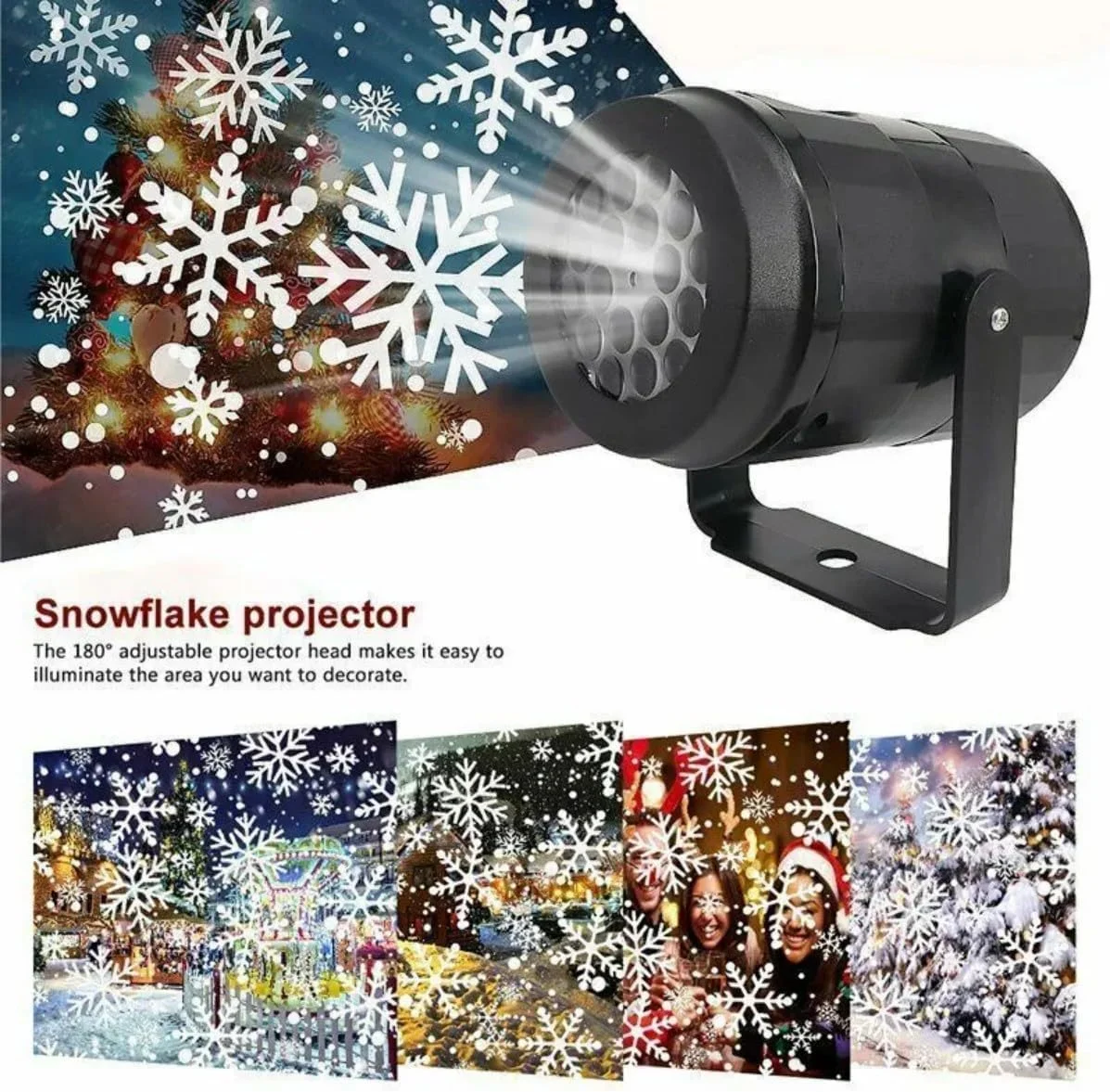 چراغ پروژکتور بزرگ تزئینی کریسمس، نور صحنه ال ای دی لیزری مهمانی کریسمس با چرخش نورپردازی کریسمس برای دکور باغ، 1 عدد چراغ پروژکتور بزرگ تزئینی کریسمس، نور صحنه ال ای دی لیزری مهمانی کریسمس با چرخش نورپردازی کریسمس برای دکور باغ، 1 عدد