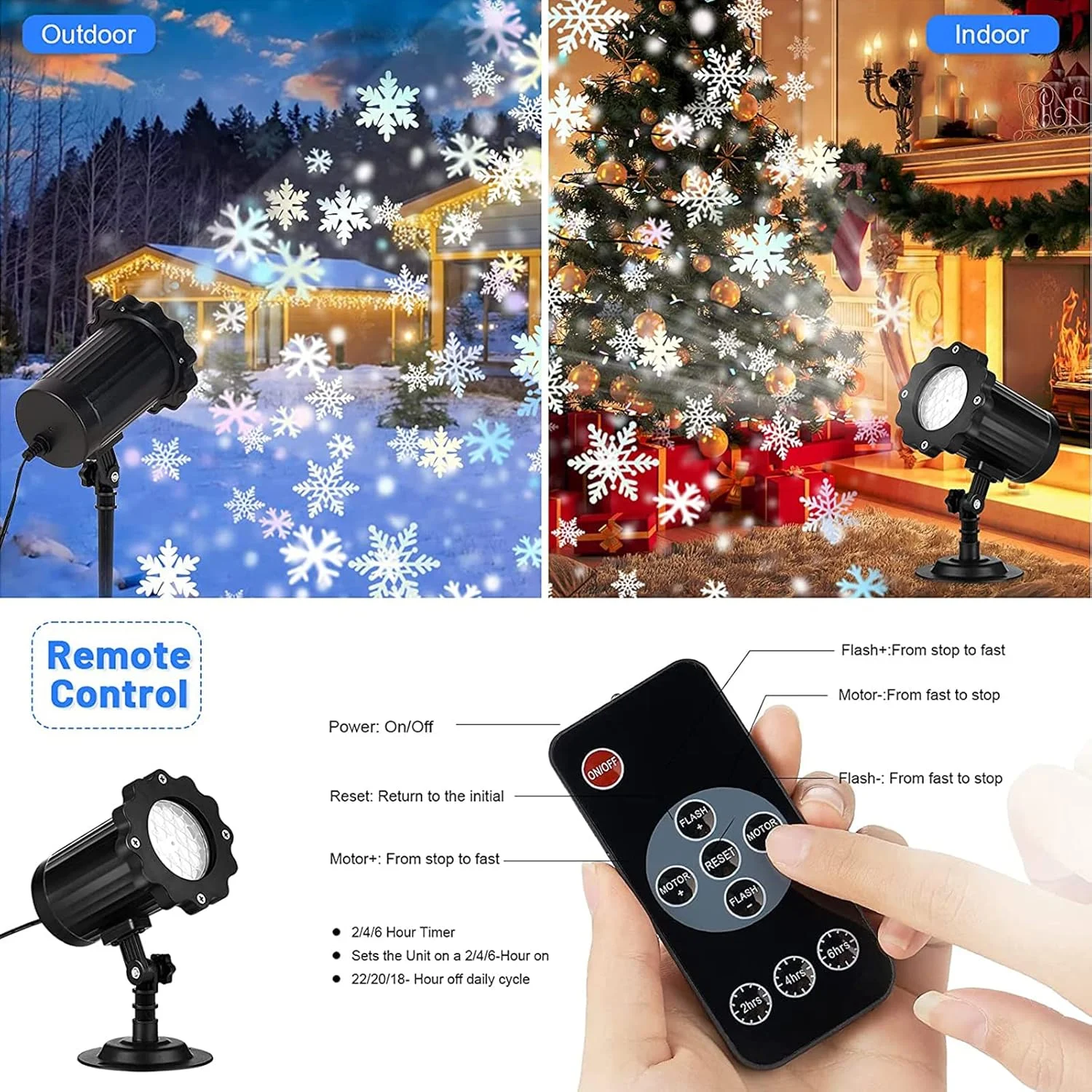 چراغ های پروژکتور کریسمس، چراغ های ال ای دی تزئینی کریسمس پروژکتور دانه برف، کولاک متحرک چرخشی با تایمر از راه دور، ضد آب داخلی/خارجی برای تزئین باغ کریسمس (02) چراغ های پروژکتور کریسمس، چراغ های ال ای دی تزئینی کریسمس پروژکتور دانه برف، کولاک متحرک چرخشی با تایمر از راه دور، ضد آب داخلی/خارجی برای تزئین باغ کریسمس (02)