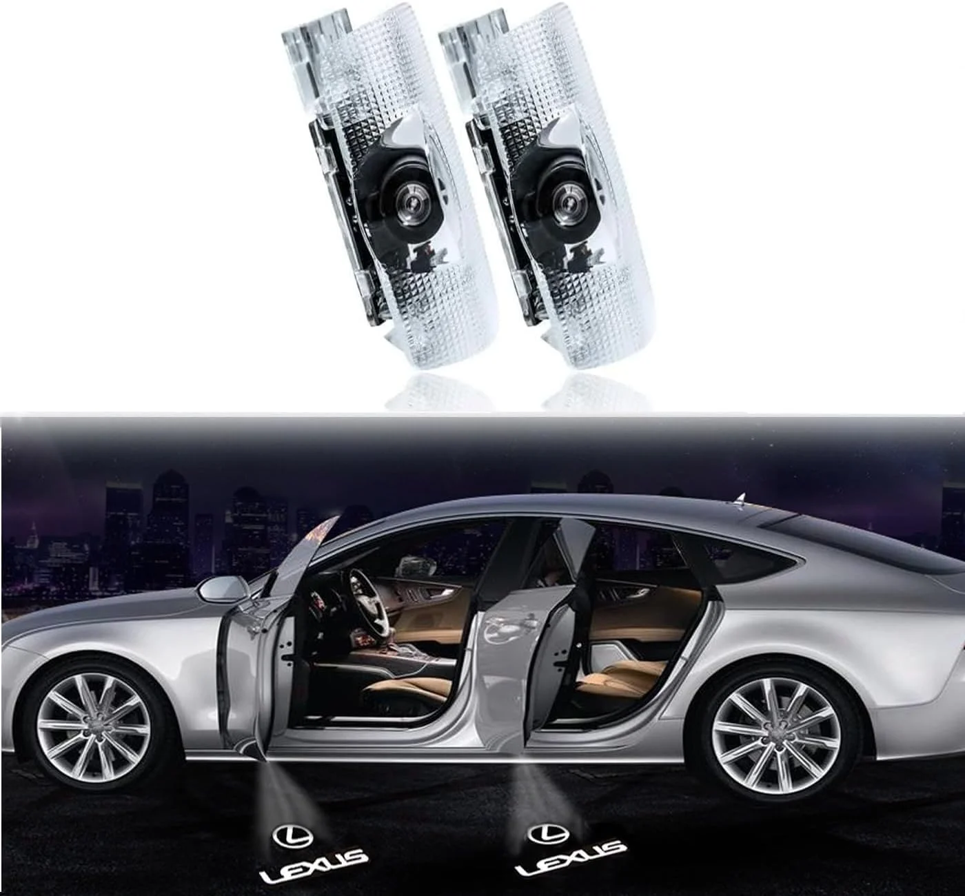 2 عدد چراغ خوشآمدگویی لیزری پروژکتور درب خودرو LED، چراغ شبح سه بعدی، لوازم جانبی چراغ خوش آمد گویی مناسب برای سری RX ES GX LS LX IS GS RC UX 2 عدد چراغ خوشآمدگویی لیزری پروژکتور درب خودرو LED، چراغ شبح سه بعدی، لوازم جانبی چراغ خوش آمد گویی مناسب برای سری RX ES GX LS LX IS GS RC UX