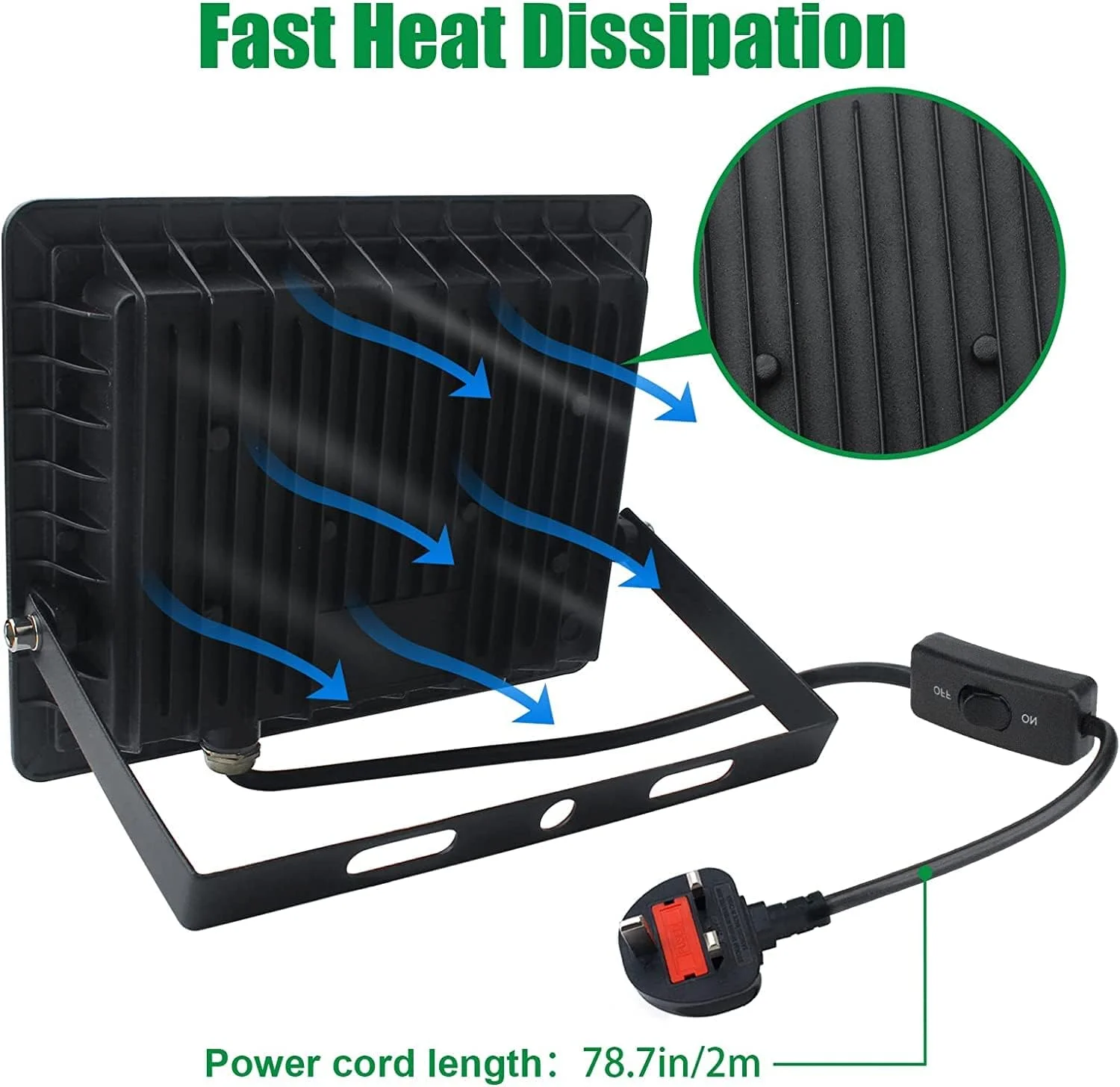 پروژکتور ال ای دی 100 وات مناسب فضای باز، نور کار ال ای دی 1000 لومن 6500K نور سفید روز، چراغ های امنیتی ضد آب IP66 برای فضای داخلی و خارجی