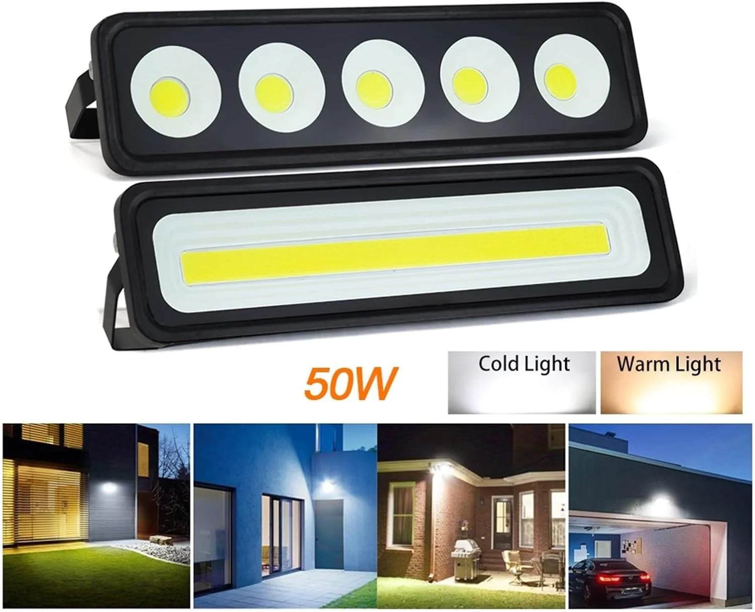 چراغ پروژکتور ال ای دی، چراغ های روشنایی فضای باز 50 وات IP65 ضد آب پروژکتور فضای باز چراغ های دیواری باغی COB چراغ خیابانی منظره نور بیرونی برای گاراژ، باغ، نصب آسان چراغ پروژکتور ال ای دی، چراغ های روشنایی فضای باز 50 وات IP65 ضد آب پروژکتور فضای باز چراغ های دیواری باغی COB چراغ خیابانی منظره نور بیرونی برای گاراژ، باغ، نصب آسان