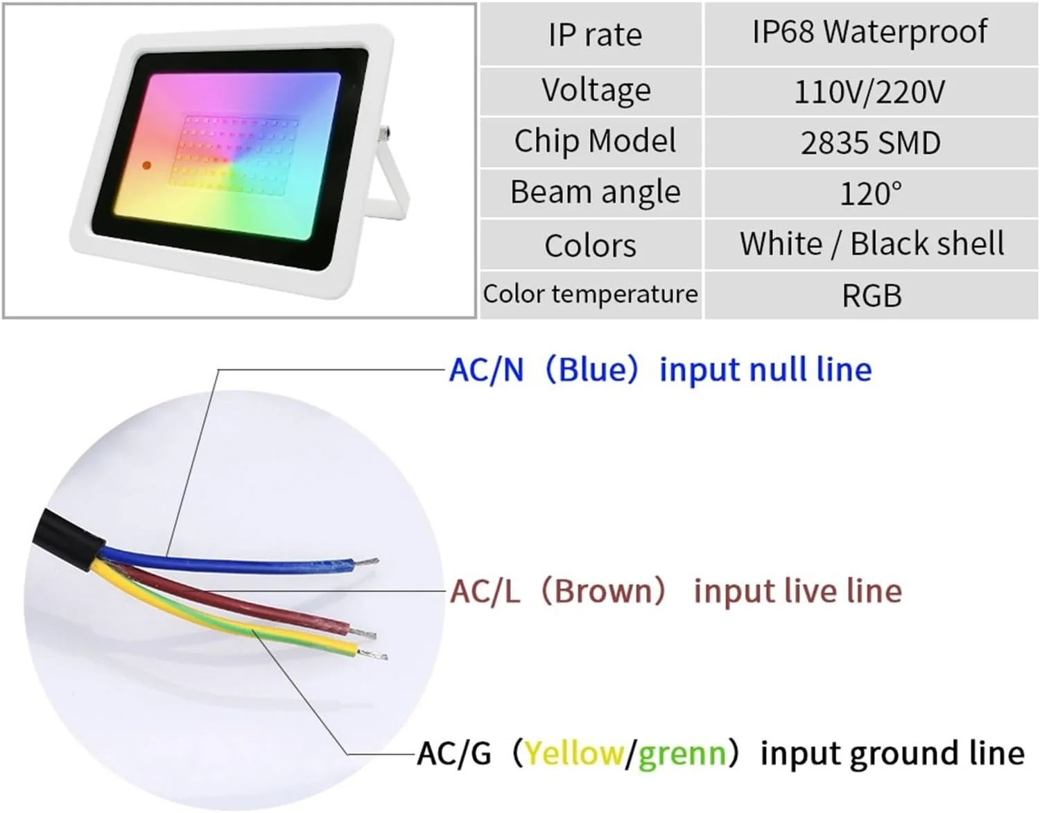 چراغ پروژکتور ال ای دی، چراغ پروژکتور ال ای دی RGB 30W 50W 100W IP68 چراغ بازتابنده نورافکن بیرونی با کنترل از راه دور رنگی مناسب برای گاراژ، باغ، نصب آسان (مشکی 30W با جعبه) چراغ پروژکتور ال ای دی، چراغ پروژکتور ال ای دی RGB 30W 50W 100W IP68 چراغ بازتابنده نورافکن بیرونی با کنترل از راه دور رنگی مناسب برای گاراژ، باغ، نصب آسان (مشکی 30W با جعبه)