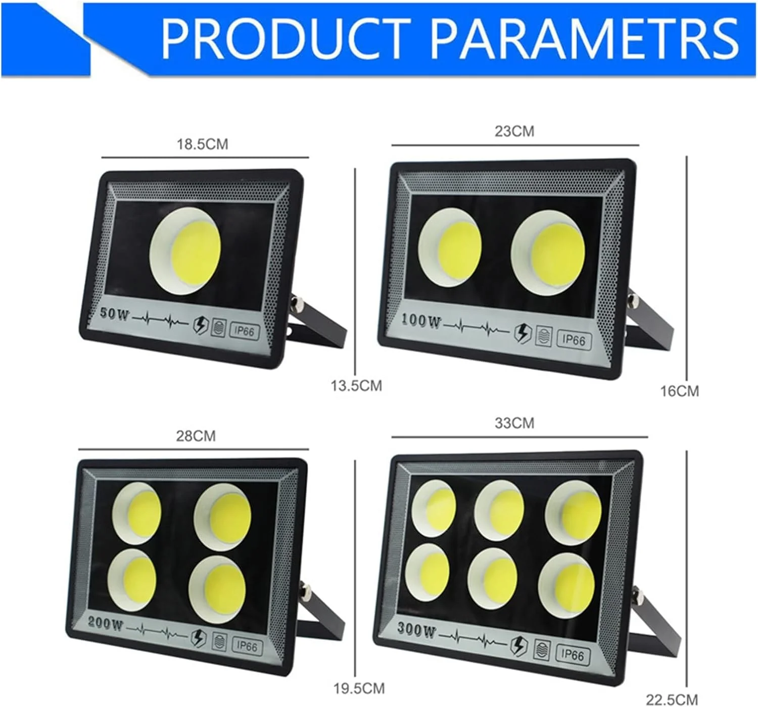 چراغ پروژکتور ال ای دی FURLOU مناسب فضای باز 50 وات 100 وات 200 وات 300 وات IP66 ضد آب نورافکن روشنایی باغ فضای باز نورافکن دیواری برای زمین بازی حیاط استادیوم چمن توپ (رنگ چراغ پروژکتور ال ای دی FURLOU مناسب فضای باز 50 وات 100 وات 200 وات 300 وات IP66 ضد آب نورافکن روشنایی باغ فضای باز نورافکن دیواری برای زمین بازی حیاط استادیوم چمن توپ (رنگ