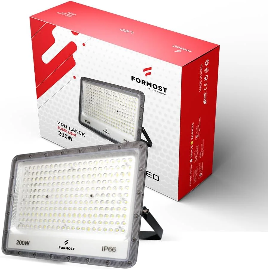 چراغ پروژکتور ال ای دی 200 وات FORMOST Pro-Lance، مقاوم در برابر آب IP66، خروجی نور روشن، روشنایی فضای باز برای انبارها/ورودی ها/باغ ها (بسته 1 عددی) چراغ پروژکتور ال ای دی 200 وات FORMOST Pro-Lance، مقاوم در برابر آب IP66، خروجی نور روشن، روشنایی فضای باز برای انبارها/ورودی ها/باغ ها (بسته 1 عددی)