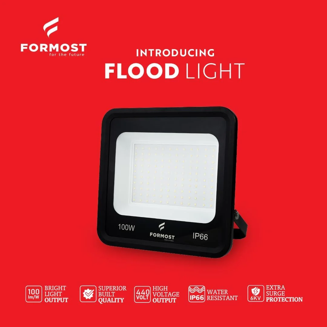چراغ پروژکتور ال ای دی FORMOST | مقاوم در برابر آب IP66 | خروجی نور روشن | چراغ فضای باز مقاوم در برابر ضربه | خروجی ولتاژ بالا 440 ولت | کیفیت ساخت برتر (30 وات، بسته 1 عددی) چراغ پروژکتور ال ای دی FORMOST | مقاوم در برابر آب IP66 | خروجی نور روشن | چراغ فضای باز مقاوم در برابر ضربه | خروجی ولتاژ بالا 440 ولت | کیفیت ساخت برتر (30 وات، بسته 1 عددی)