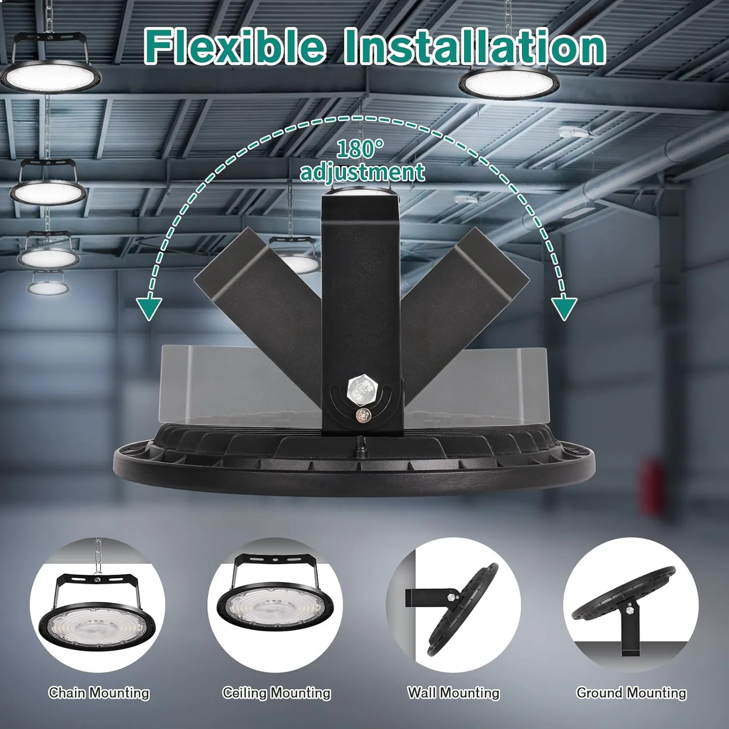 چراغ صنعتی ال ای دی 100 وات Fosingut، روشنایی کارگاهی 10000 لومن، نورافکن سقفی ضد آب IP65 با نور سفید سرد 6500K، لوستر ال ای دی داخلی UFO برای انبار، کارخانه، سالن، باشگاه چراغ صنعتی ال ای دی 100 وات Fosingut، روشنایی کارگاهی 10000 لومن، نورافکن سقفی ضد آب IP65 با نور سفید سرد 6500K، لوستر ال ای دی داخلی UFO برای انبار، کارخانه، سالن، باشگاه