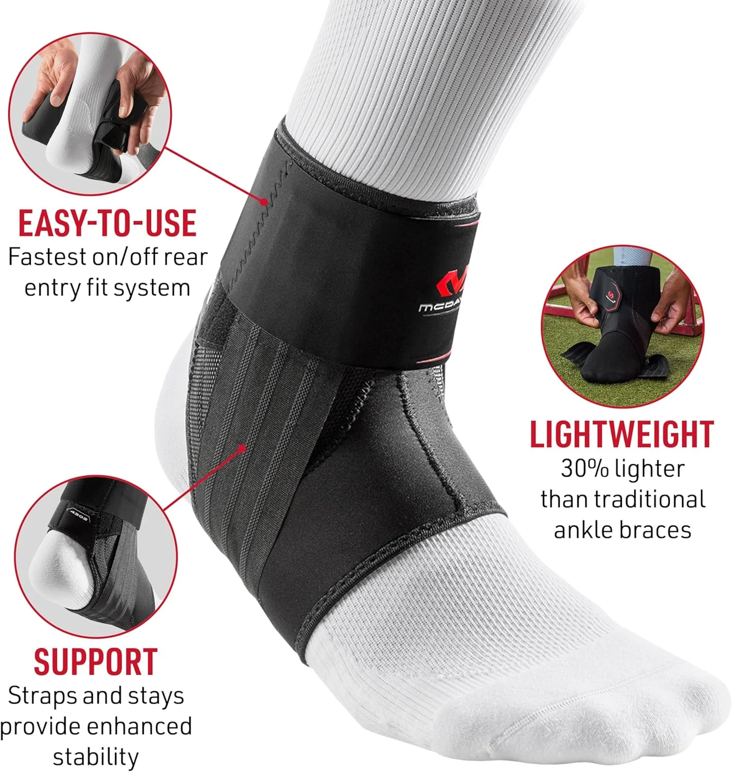 مچ بند مک دیوید، مچ بند فانتوم بدون بند با طراحی کم حجم برای بسکتبال و سایر ورزش ها. طراحی سبک وزن، بند کشی پیشرفته و پشتیبانی انعطاف پذیر