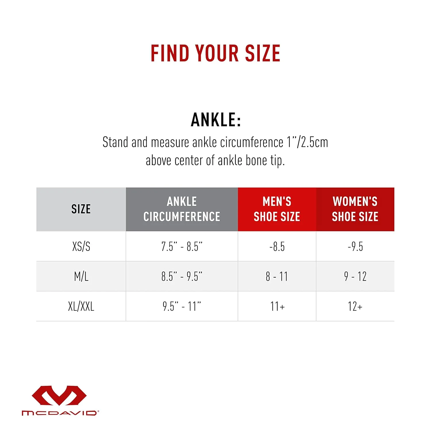 مچ بند پا فانتوم McDavid MD4303-01-05 با آتل و بند مشکی سایز بزرگسال - XS/S