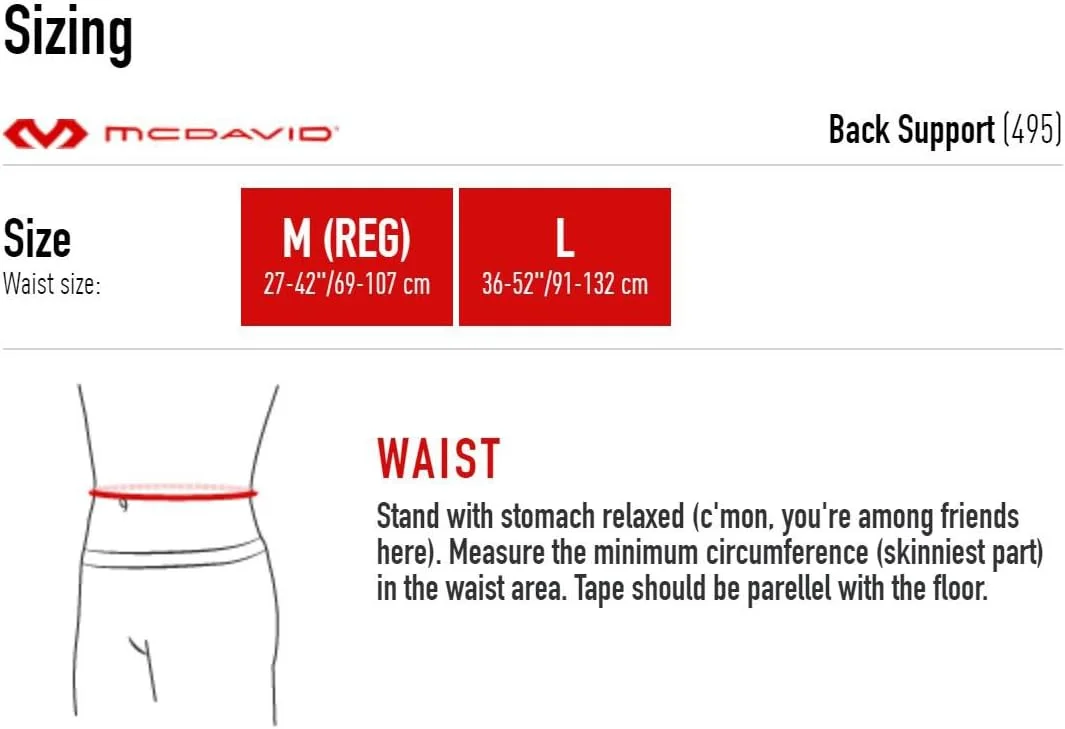 کمربند طبی سبک McDavid (مشکی، بزرگ)