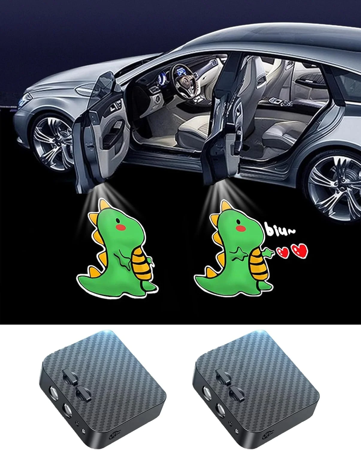 چراغ های پروژکتور درب KASTWAVE، چراغ خوشامدگویی LED بی سیم پویا، چراغ گودال بدون سوراخ برای همه مدل های خودرو (2 عدد) چراغ های پروژکتور درب KASTWAVE، چراغ خوشامدگویی LED بی سیم پویا، چراغ گودال بدون سوراخ برای همه مدل های خودرو (2 عدد)