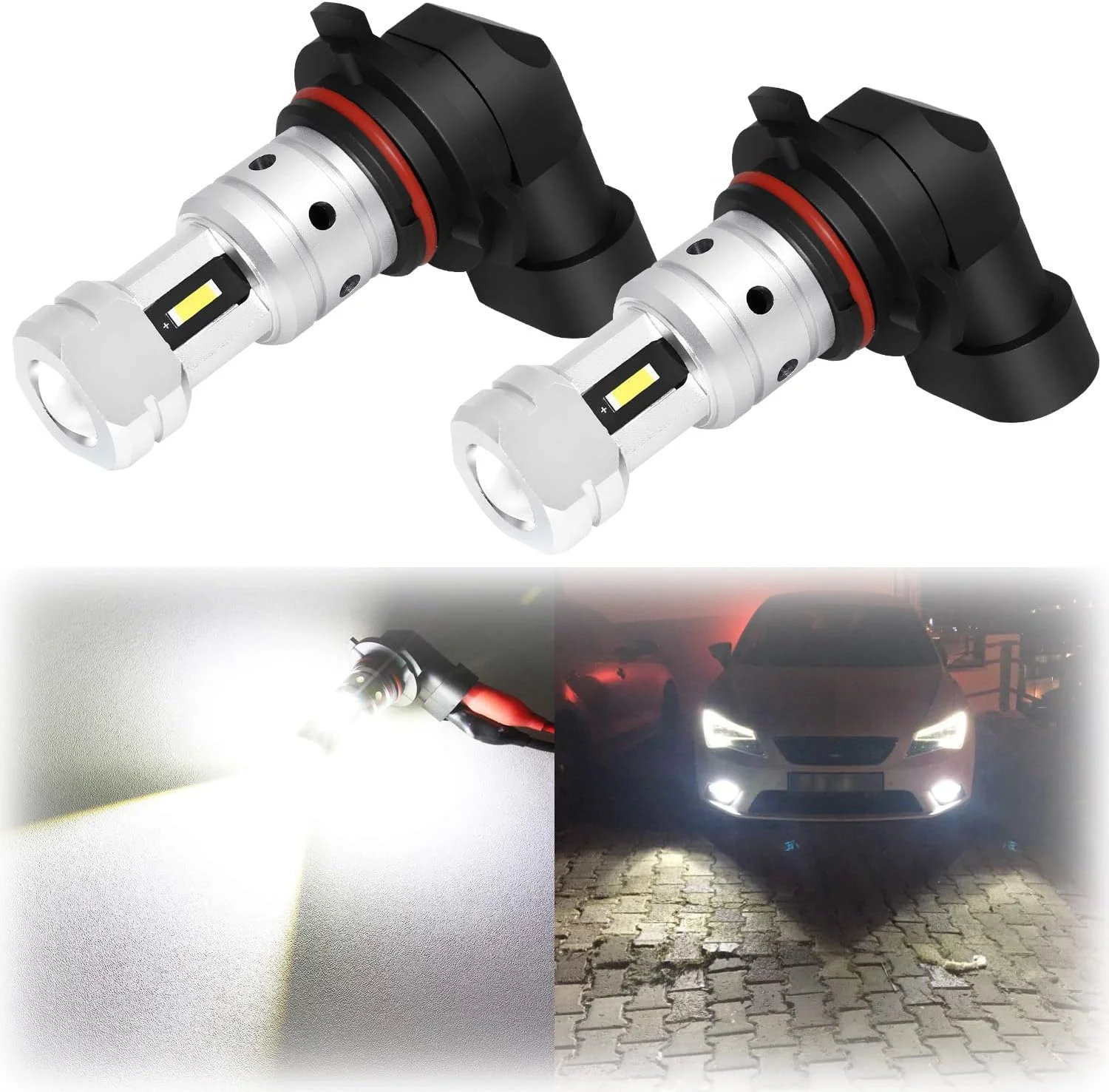 لامپ های ال ای دی چراغ مه شکن MAKINGTEC 3800 لومن 9006، جایگزین لامپ ال ای دی CSP HB4 فوق العاده روشن برای خودرو و کامیون، 6000K زنون سفید لامپ های ال ای دی چراغ مه شکن MAKINGTEC 3800 لومن 9006، جایگزین لامپ ال ای دی CSP HB4 فوق العاده روشن برای خودرو و کامیون، 6000K زنون سفید