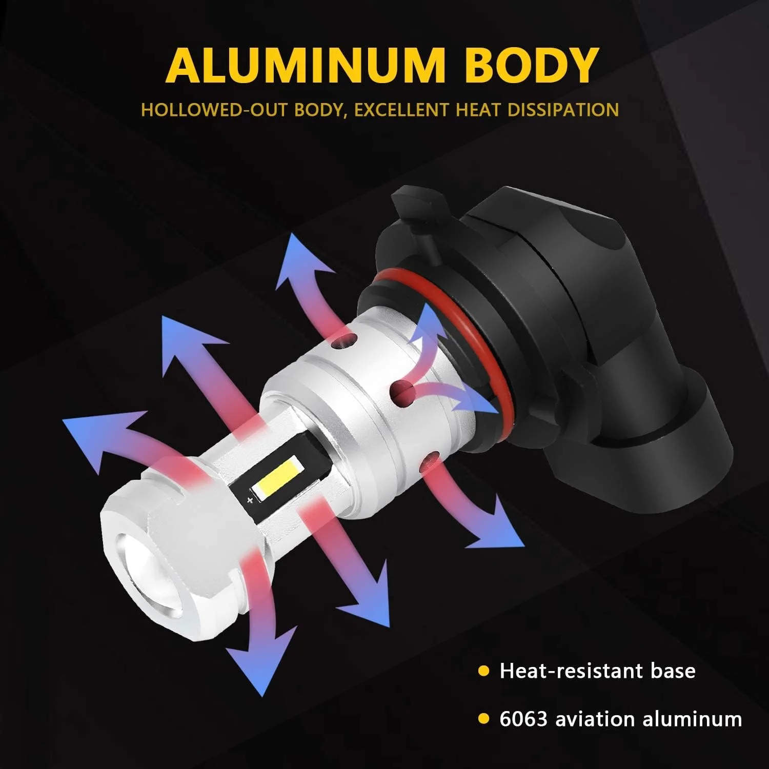 لامپ های ال ای دی چراغ مه شکن MAKINGTEC 3800 لومن 9006، جایگزین لامپ ال ای دی CSP HB4 فوق العاده روشن برای خودرو و کامیون، 6000K زنون سفید