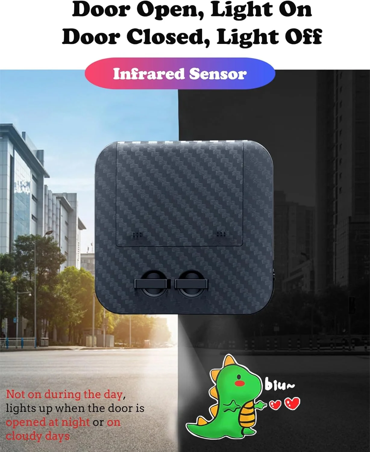 چراغ های پروژکتور درب KASTWAVE، چراغ خوشامدگویی LED بی سیم پویا، چراغ گودال بدون سوراخ برای همه مدل های خودرو (2 عدد)