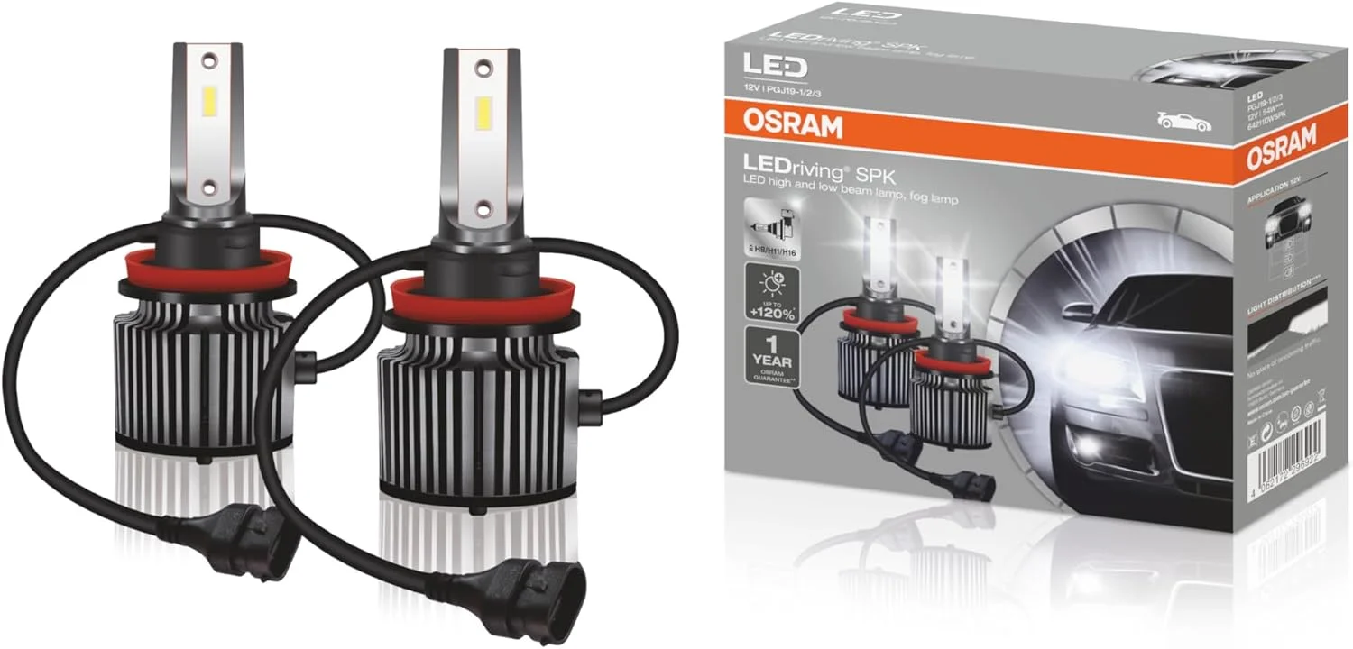 لامپ های نور بالا و پایین LEDriving OSRAM ≜ H8/H11/H16، روشنایی 120٪ بیشتر، سازگار با خودروهای سواری، 2000 لومن، 54 وات، 64211DWSPK، جعبه دوتایی (2 لامپ) سفید لامپ های نور بالا و پایین LEDriving OSRAM ≜ H8/H11/H16، روشنایی 120٪ بیشتر، سازگار با خودروهای سواری، 2000 لومن، 54 وات، 64211DWSPK، جعبه دوتایی (2 لامپ) سفید