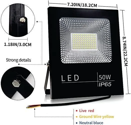 چراغ نورافکن ال ای دی مکس - 50 وات WH(6500K) برای روشنایی باغ مدل M-P5450S