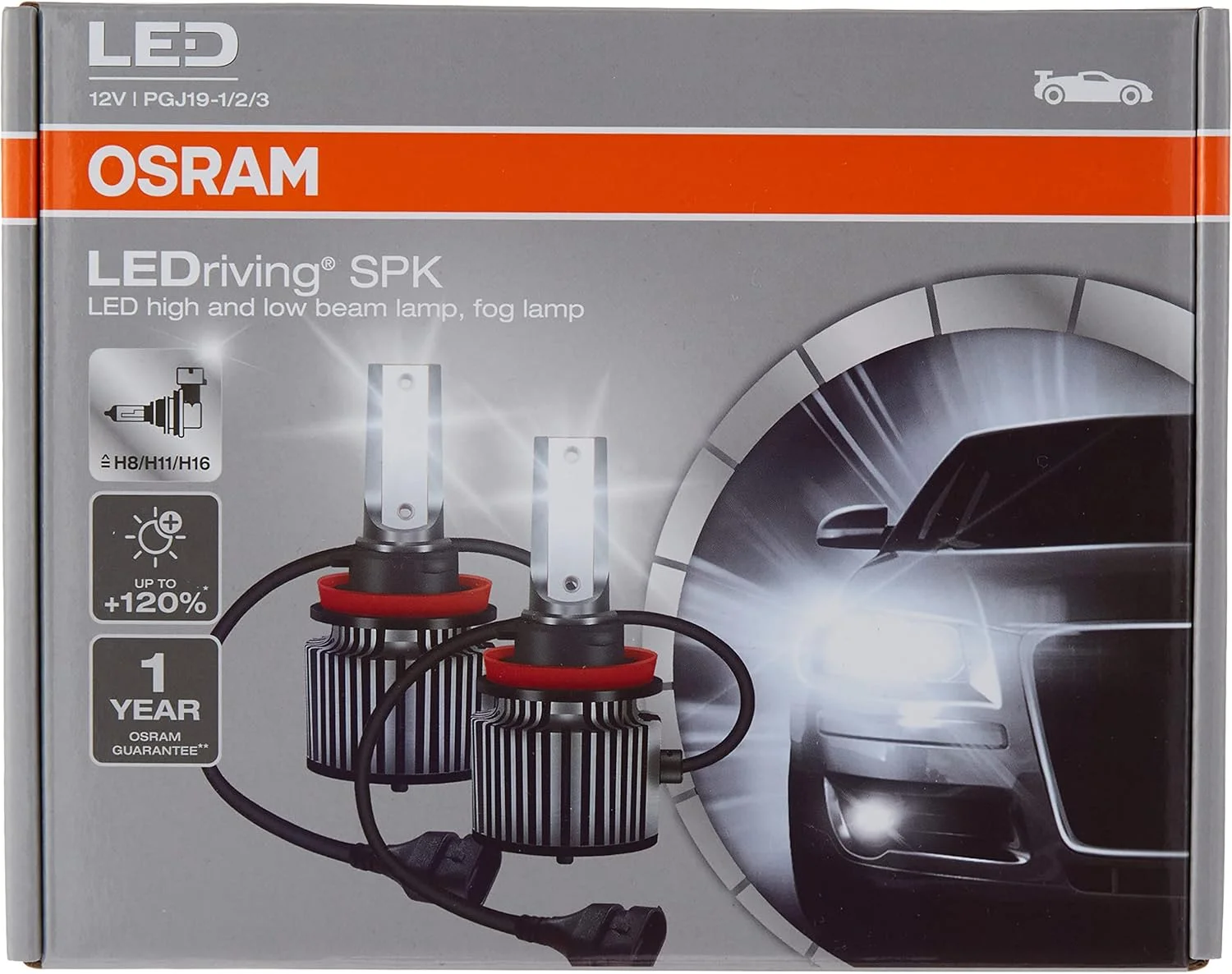 لامپ های نور بالا و پایین LEDriving OSRAM ≜ H8/H11/H16، روشنایی 120٪ بیشتر، سازگار با خودروهای سواری، 2000 لومن، 54 وات، 64211DWSPK، جعبه دوتایی (2 لامپ) سفید لامپ های نور بالا و پایین LEDriving OSRAM ≜ H8/H11/H16، روشنایی 120٪ بیشتر، سازگار با خودروهای سواری، 2000 لومن، 54 وات، 64211DWSPK، جعبه دوتایی (2 لامپ) سفید