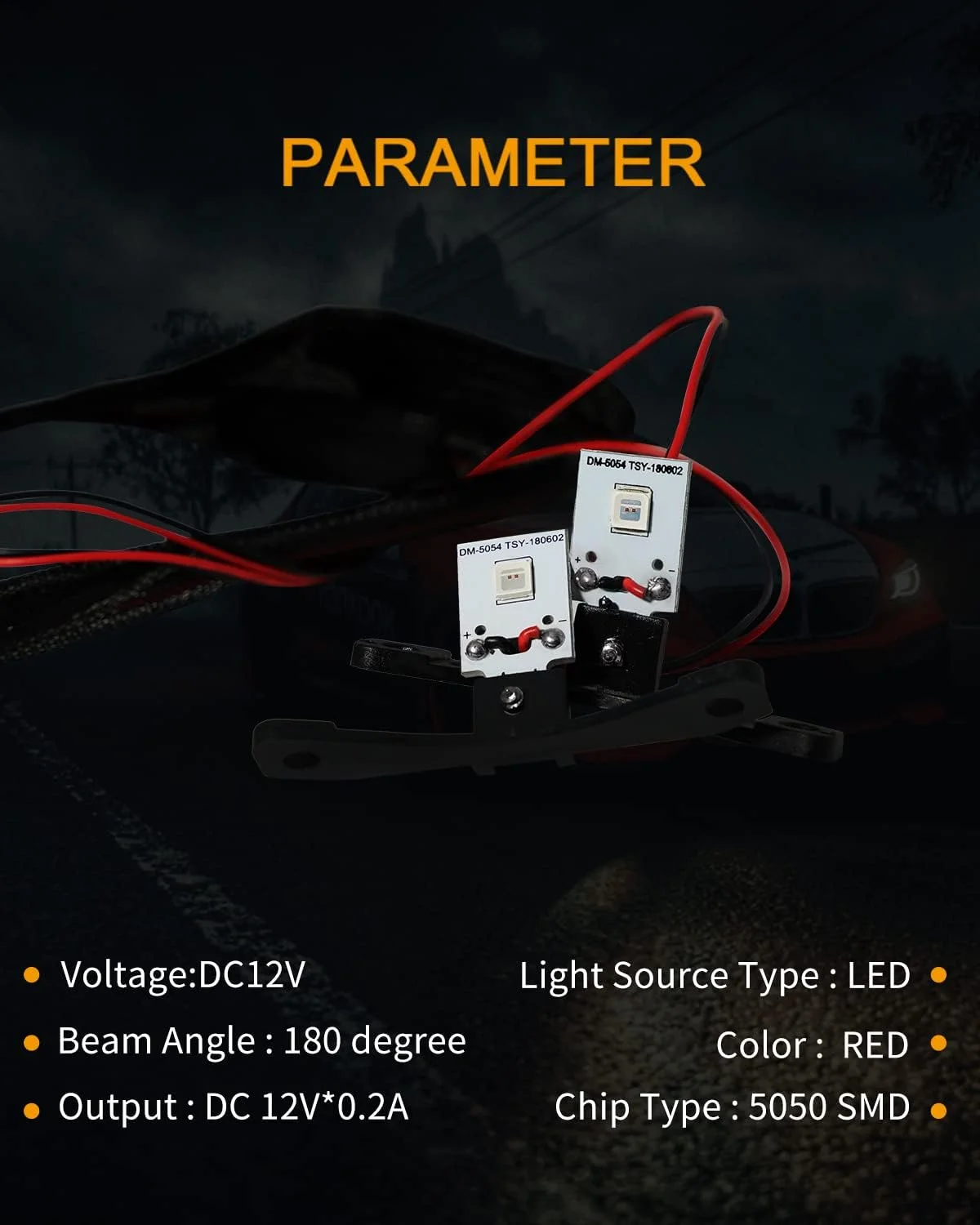 دو عدد چراغ LED چشم شیطان خودرو، ماژول چشم شیطان قرمز، چراغ های LED دیل، لنز پروژکتور، تغییر شکل چراغ جلو، چراغ های LED چشم شیطان مناسب برای پروژکتور زنون 2.8 اینچی