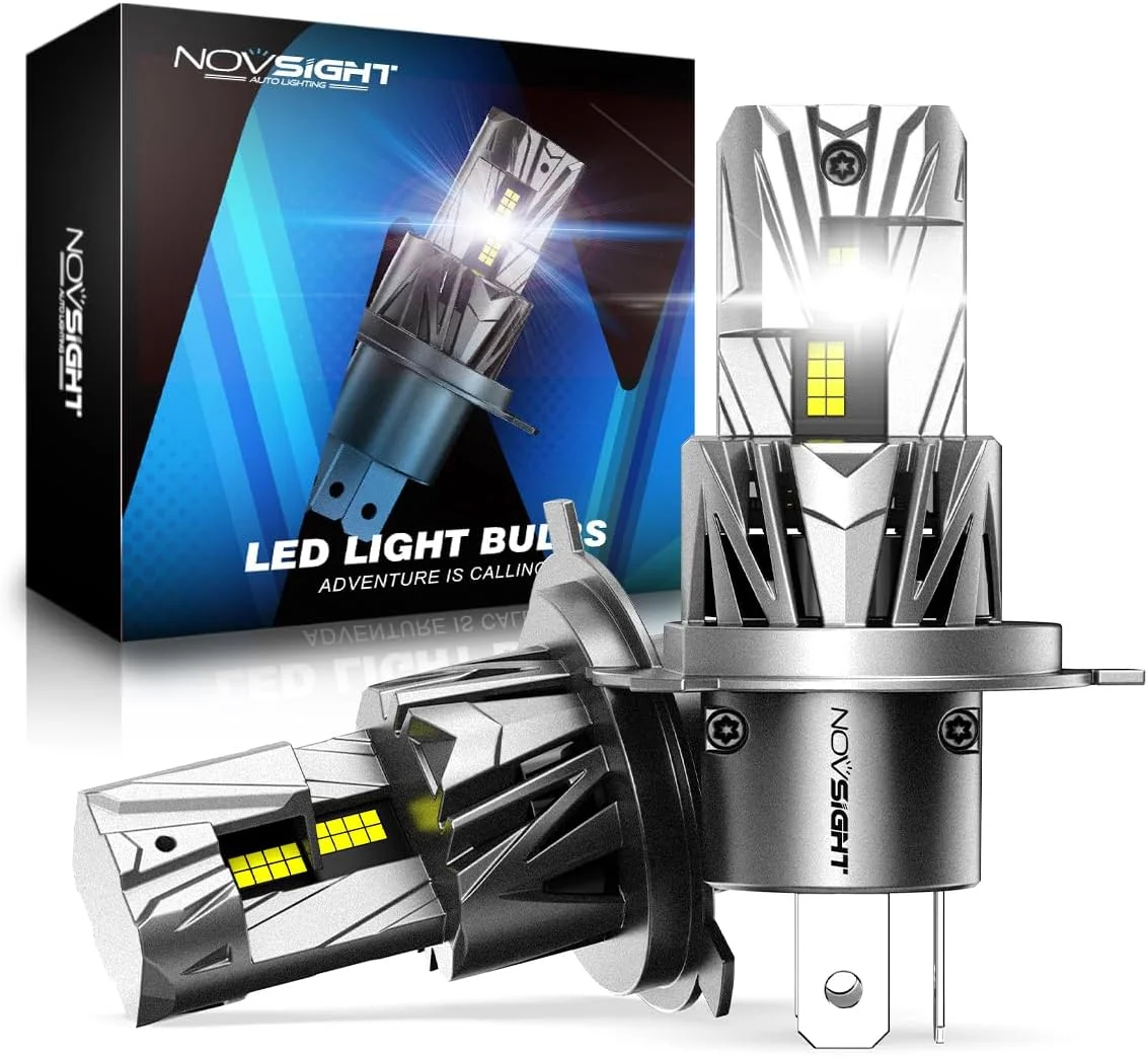 لامپ ال ای دی چراغ جلوی خودرو NOVSIGHT H4 - سایز 1:1، نور فوق العاده روشن 6500K سفید یخی، نصب آسان، ضد آب IP68، بسته 2 عددی لامپ ال ای دی چراغ جلوی خودرو NOVSIGHT H4 - سایز 1:1، نور فوق العاده روشن 6500K سفید یخی، نصب آسان، ضد آب IP68، بسته 2 عددی